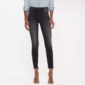 Mother Women's Looker Ankle Fray Black Jean Size 25